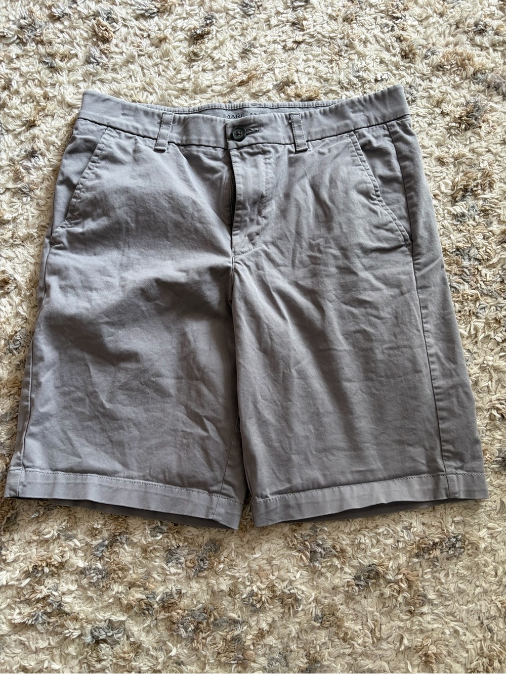Marc Anthony Gray Flat-Front Cotton Shorts